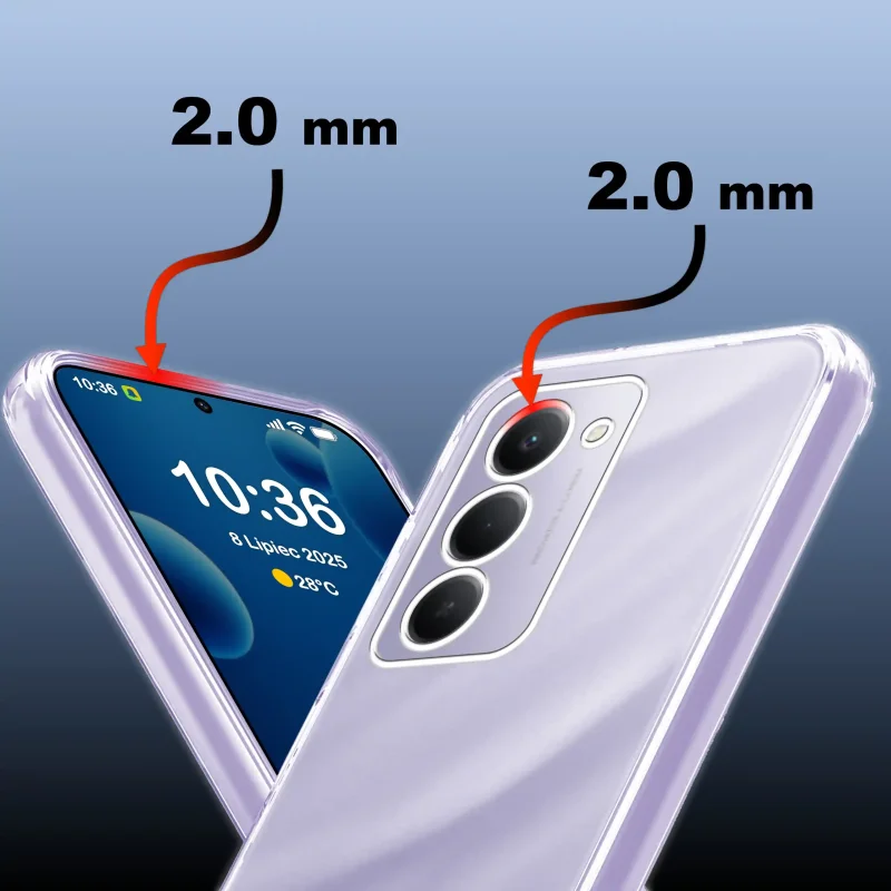 Etui Clear Case do Xiaomi Redmi 15 4G / 5G – podwyższone ranty 2.0 mm chroniące ekran i aparat