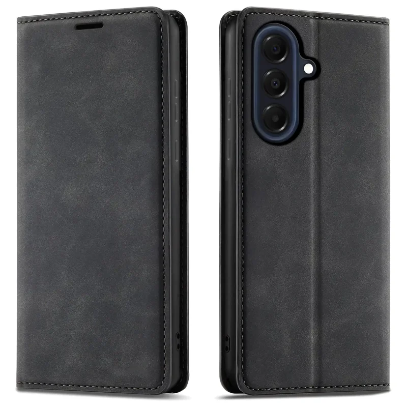 Skórzane etui z klapką do Samsung Galaxy A57 5G czarne