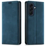 Etui do Samsung Galaxy A57 5G z klapką skórzane Velvet granatowe ze szkłem