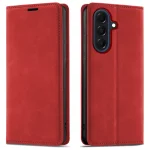 Etui do Samsung Galaxy A57 5G z klapką skórzane Velvet czerwone ze szkłem