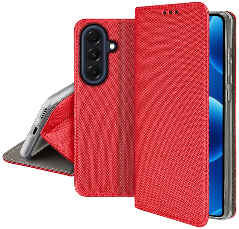 Zamykane etui magnetyczne do Samsung Galaxy A57 5G czerwone – smukła konstrukcja i ochrona obudowy