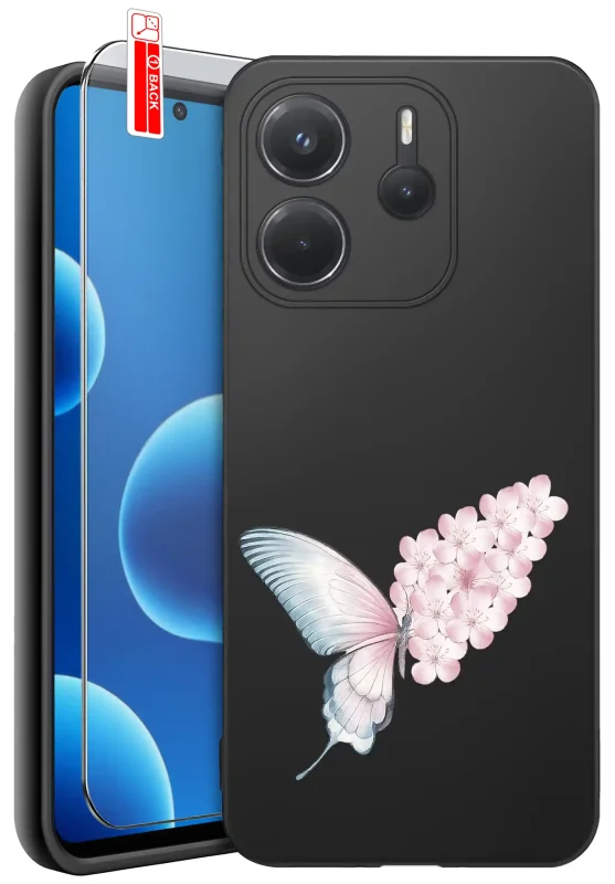 Etui wiosenne do Xiaomi Redmi Note 14 5G z motylem