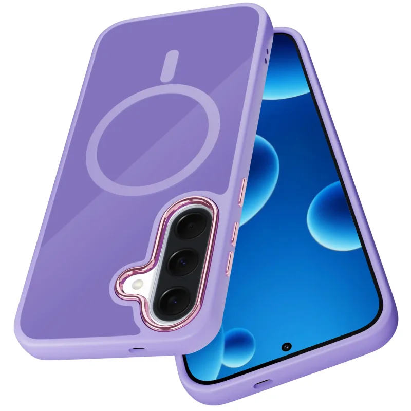 Etui z kółkiem do Samsung Galaxy A57 5G w kolorze fioletowym - kompatybilne z MagSafe