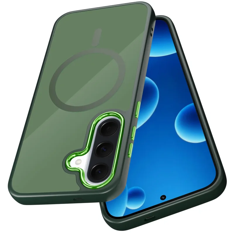 Etui z kółkiem do Samsung Galaxy A57 5G w kolorze zielonym - kompatybilne z MagSafe