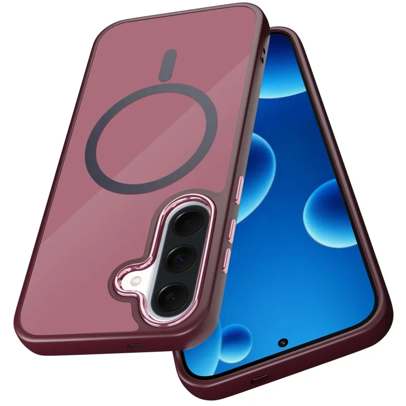 Etui z kółkiem do Samsung Galaxy A36 / A37 5G w kolorze burgundowym - kompatybilne z MagSafe