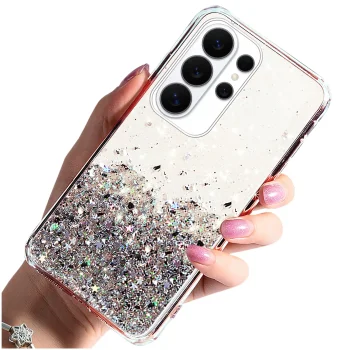 Etui do Samsung Galaxy S26 Ultra brokat przezroczyste ze szkłem