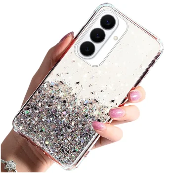 Etui do Samsung Galaxy S26 brokat przezroczyste ze szkłem