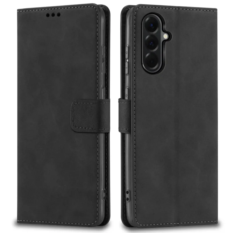 Etui z klapką do Samsung Galaxy A57 5G skórzane ze szkłem