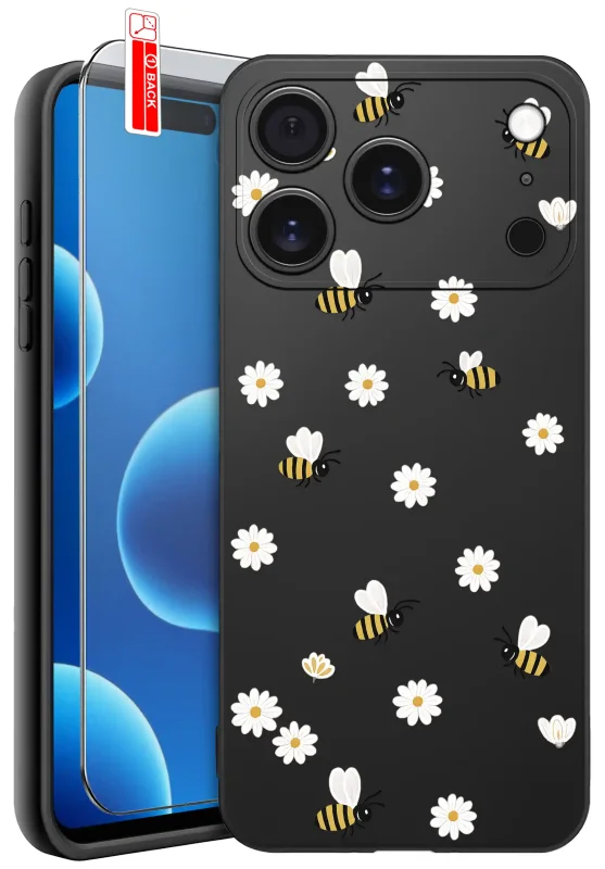 Etui wiosenne do iPhone 17 Pro z kwiatkami i pszczółkami