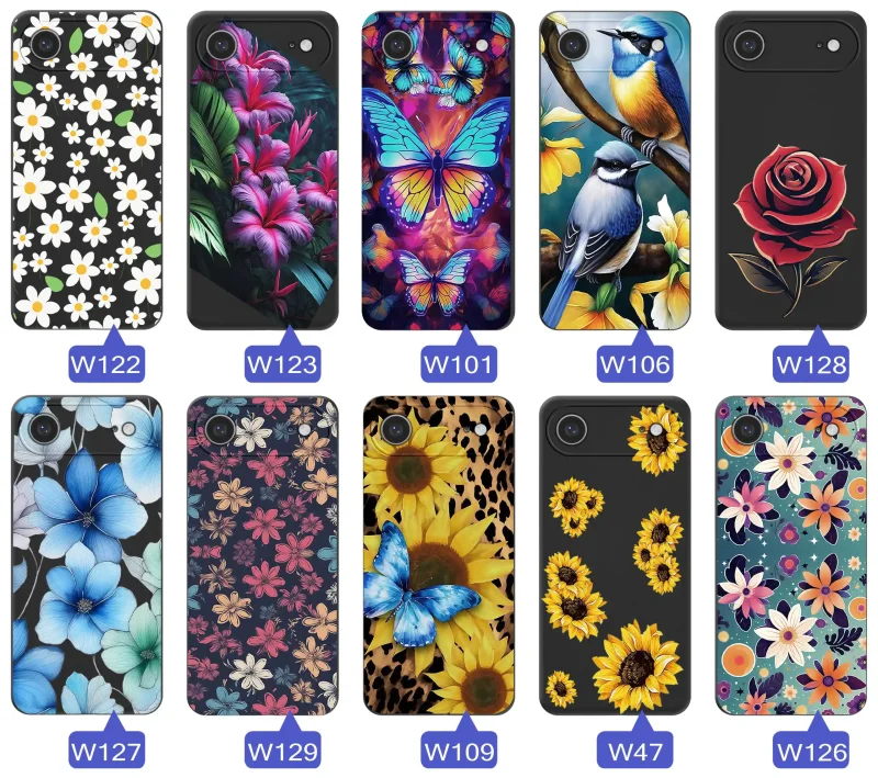Case wiosenne iPhone 17 Air czarne etui z wzorem – motyle, kwiaty, róże, koń, traktor, truskawki, kapibara, miłość