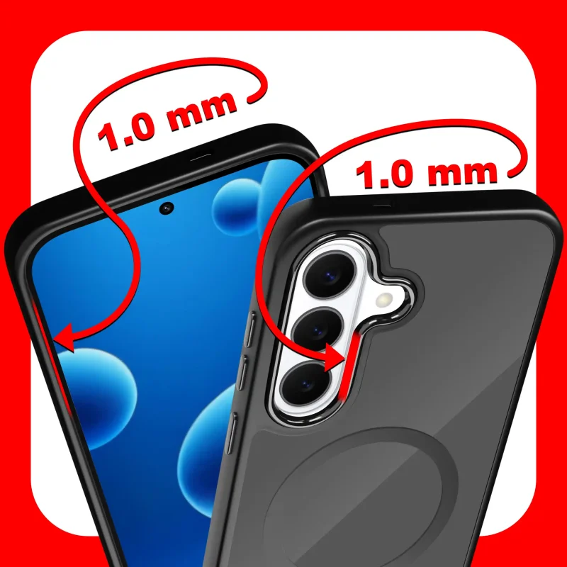Etui magnetyczne Samsung Galaxy S26+ Plus czarne – zaznaczone podwyższone ranty 1 mm chroniące ekran i aparat