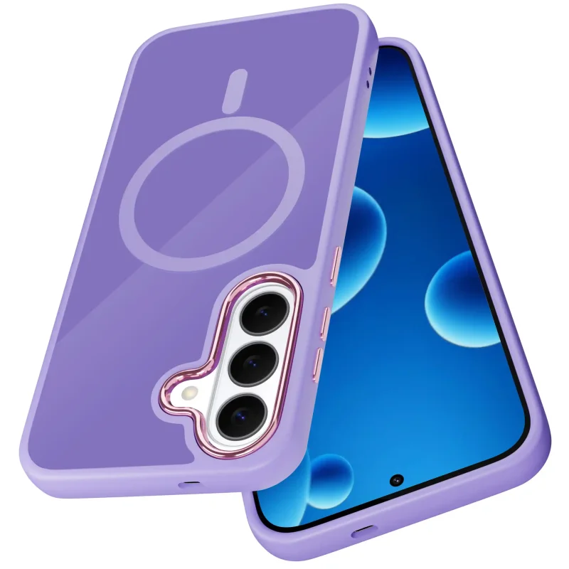Etui z kółkiem do Samsung Galaxy S26+ Plus w kolorze fioletowym - kompatybilne z MagSafe
