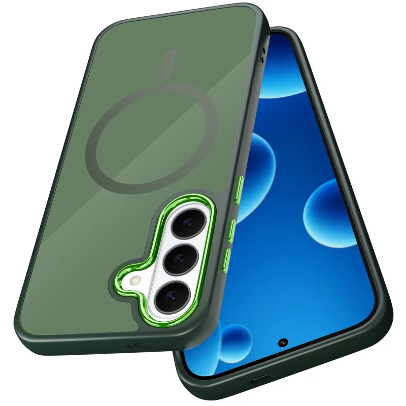 Etui z kółkiem do Samsung Galaxy S26+ Plus w kolorze zielonym - kompatybilne z MagSafe
