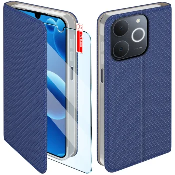 Etui do Realme Note 70T granatowe zamykane ze szkłem