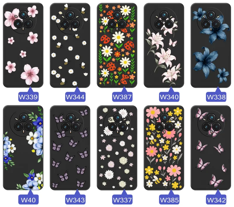 Kolekcja etui wiosennych Realme 14 Pro+ – wzory kwiaty, motylki, pszczółki, biedronki