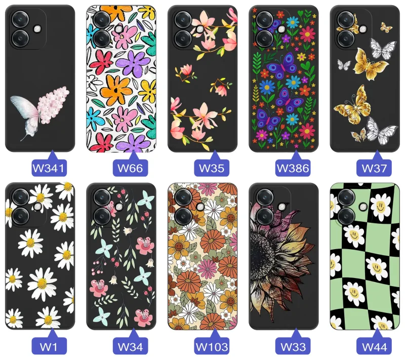 Kolekcja etui wiosennych do Oppo A40 / A40m – wzory kwiaty, motylki, pszczółki, biedronki