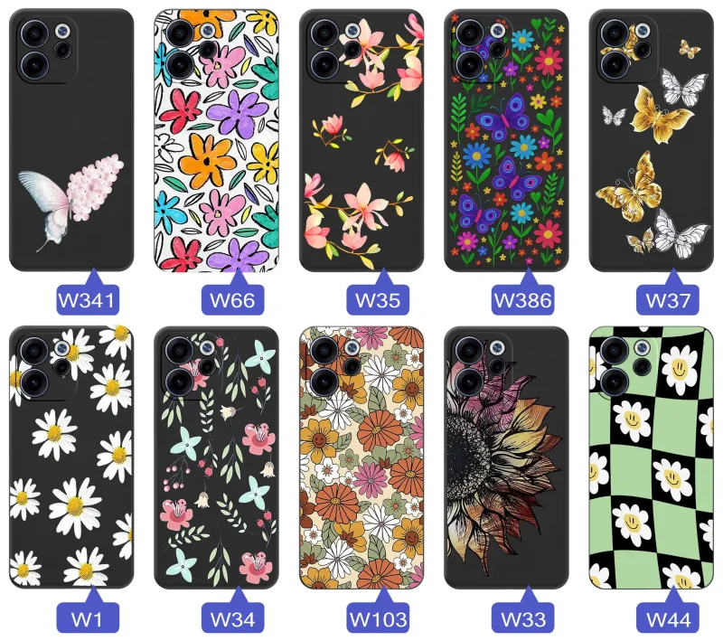 Kolekcja etui wiosennych do Oppo Reno 15 F / 15 FS – wzory kwiaty, motylki, pszczółki, biedronki