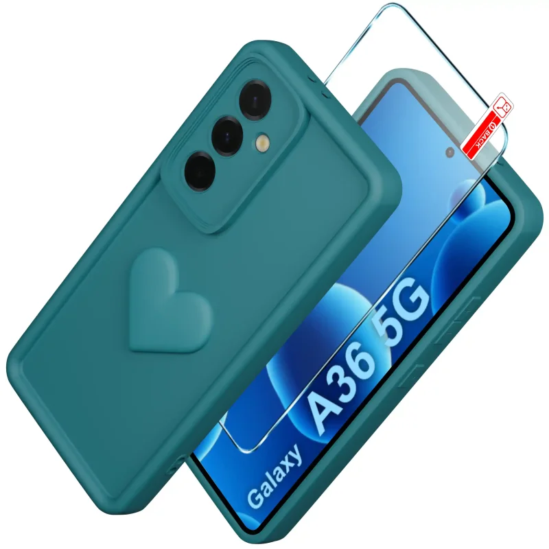 etui-do-samusng-galaxy-a36-5g-silikonowe-serce-zielone-ze-szklem