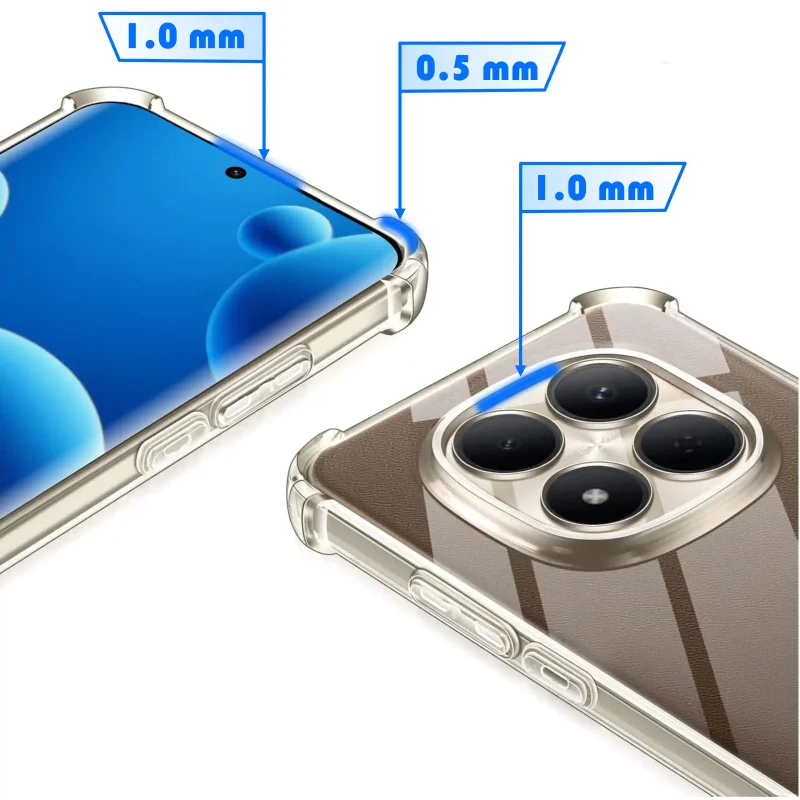 Etui transparentne Xiaomi Redmi Note 15 Pro 4G z podwyższonym rantem