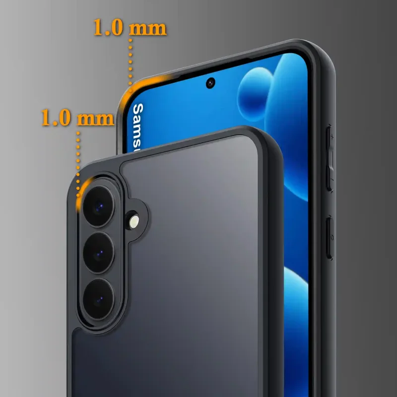 Pokrowiec Samsung Galaxy S26+ Plus matowy podwyższone ranty 1mm ochrona aparatu i krawędzi