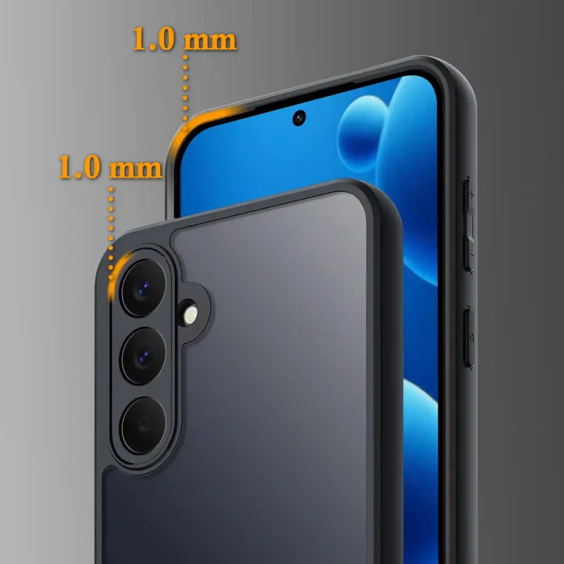 Pokrowiec Samsung Galaxy A57 5G matowy podwyższone ranty 1mm ochrona aparatu i krawędzi