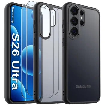 Etui do Samsung Galaxy S26 Ultra przezroczyste wzmacniane czarne z zestawem 2 szkieł