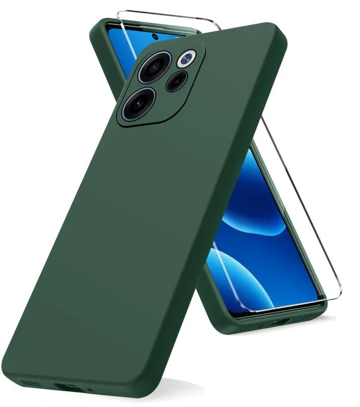 Etui ochronne do Oppo Reno 15 F / 15 FS 5G w kolorze zielonym – elastyczna konstrukcja i precyzyjne wycięcia na aparat