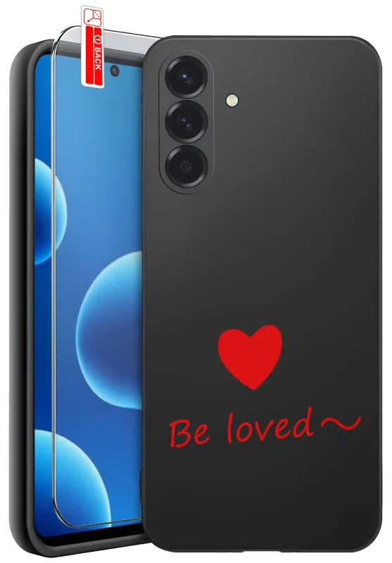 Etui walentynkowe do Samsung Galaxy A57 5G - etui z sercem i napisem Be loved