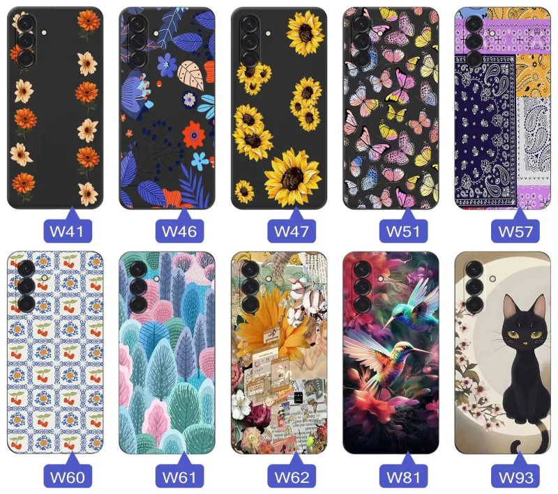 Kolekcja wzorów dla babci na Samsung Galaxy A57 5G – kwiaty, motyle, ptaki, kotki