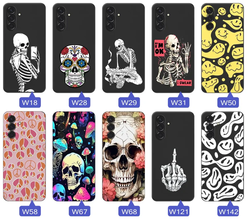 Kolekcja etui z motywem Halloween do Samsung Galaxy A57 5G – czaszki, szkielety