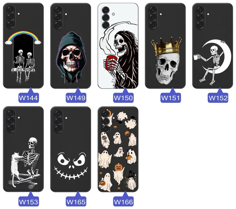 Case halloweenowe do Samsung Galaxy A57 5G - motywy spooky, straszne wzory, szkielety