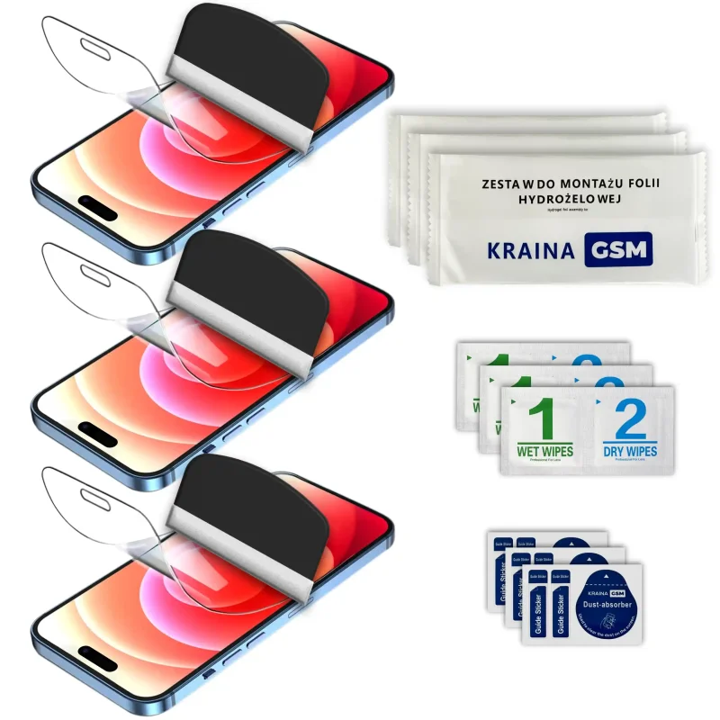 Folia ochronna do iPhone 16 Pro Max w zestawie 3 sztuki