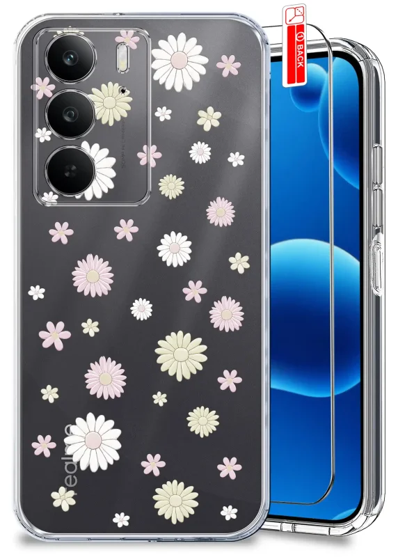 Etui wiosenne do Realme C75 przezroczyste z kwiatuszkami