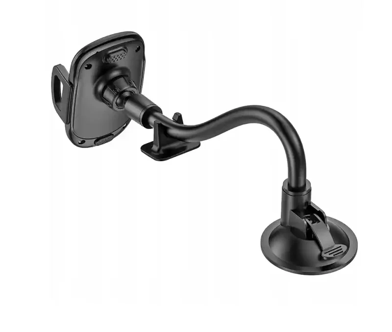 Tył uchwytu samochodowego – solidna konstrukcja z regulacją i przyssawką do kokpitu lub szyby