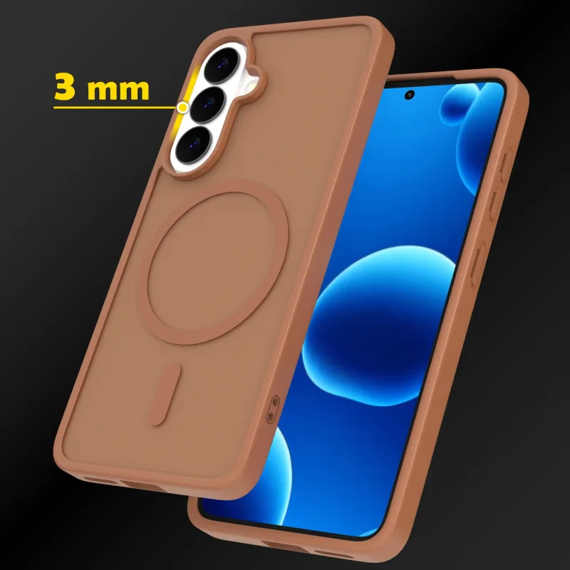 Samsung Galaxy S26 etui MagSafe brązowe - ochrona obiektywów, podwyższone ranty