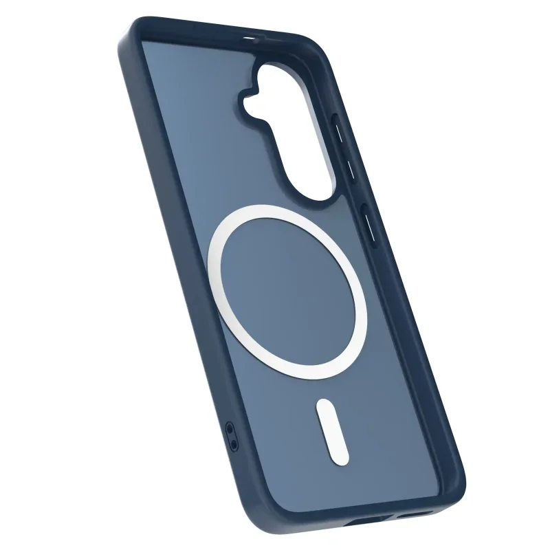 Granatowy case MagSafe do Samsung Galaxy S26 półtransparentne matowe plecki - widok środka etui