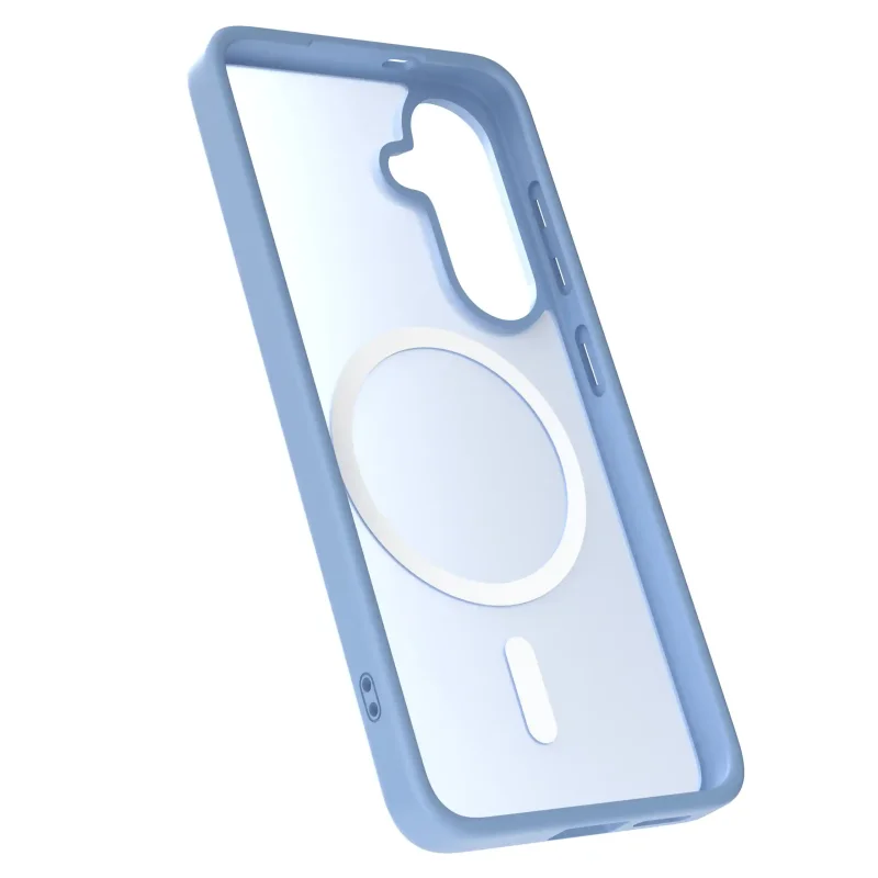 Niebieski case MagSafe do Samsung Galaxy A57 5G półtransparentne matowe plecki - widok środka etui
