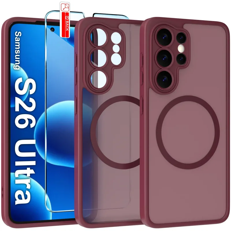 Etui do Samsung Galaxy S26 Ultra Magsafe Matt ze szkłem hartowanym w zestawie