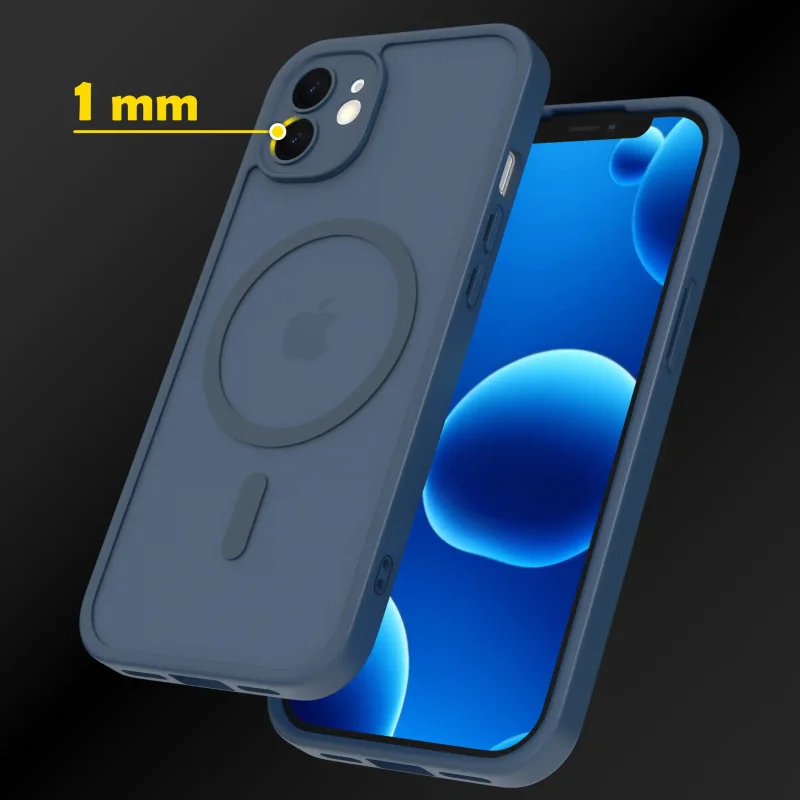 iPhone 11 etui MagSafe granatowe - ochrona obiektywów, podwyższone ranty