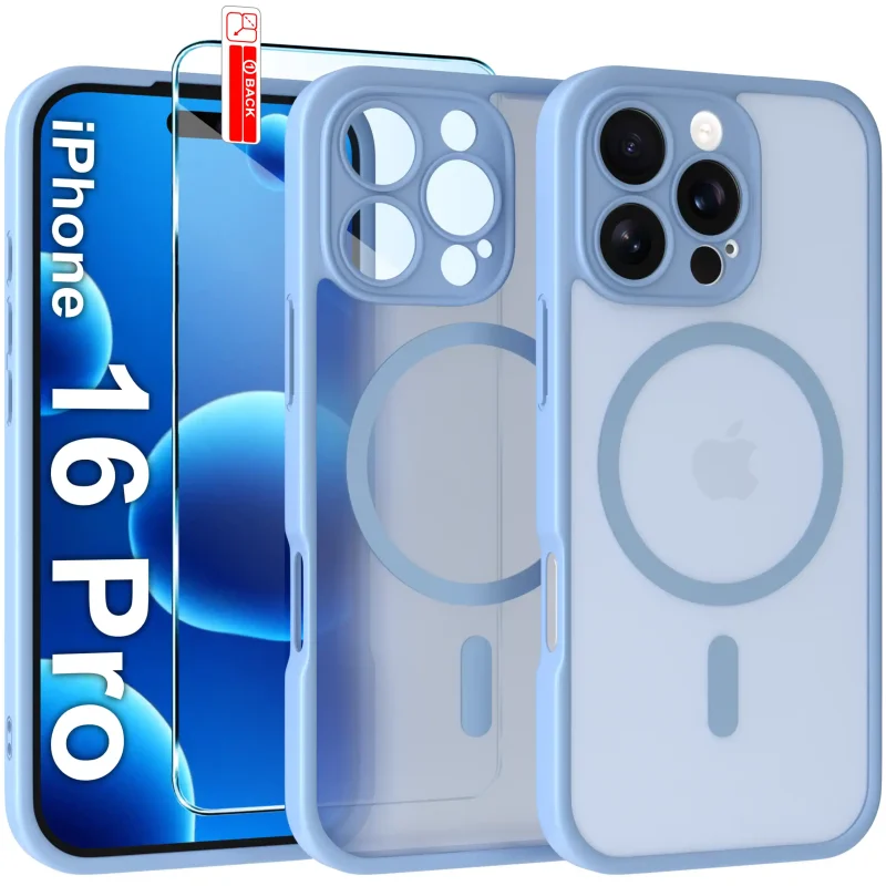 Etui do iPhone 16 Pro Magsafe Matt ze szkłem hartowanym w zestawie