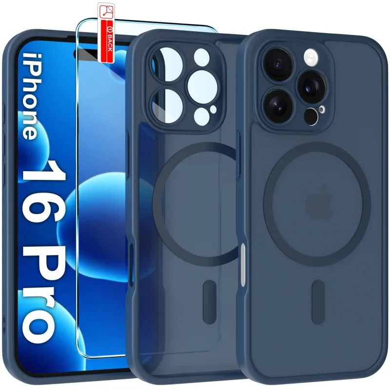 Etui do iPhone 16 Pro Magsafe Matt ze szkłem hartowanym w zestawie