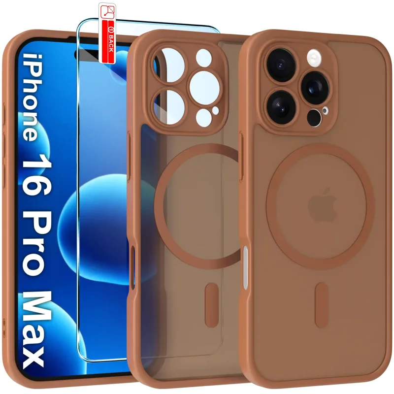 Etui do iPhone 16 Pro Max Magsafe Matt ze szkłem hartowanym w zestawie