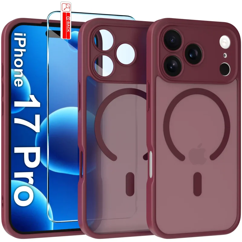 Etui do iPhone 17 Pro Magsafe Matt ze szkłem hartowanym w zestawie