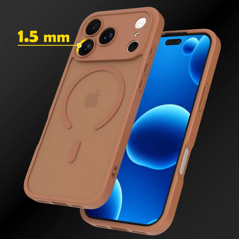 iPhone 17 Pro Max / iPhone 18 Pro Max etui z MagSafe brązowe - ochrona obiektywów, podwyższone ranty