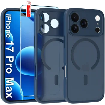 Etui do iPhone 17 Pro Max Magsafe Matt granatowe ze szkłem