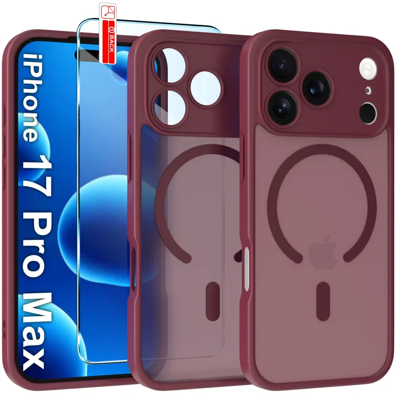 Etui do iPhone 17 Pro Max Magsafe Matt ze szkłem hartowanym w zestawie