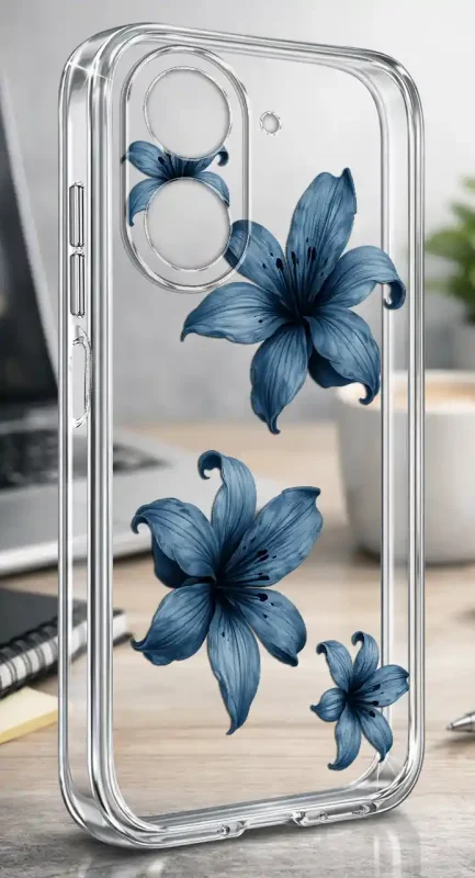 Przezroczyste etui wiosna Xiaomi Redmi A5 nadruk niebieskich kwiatów