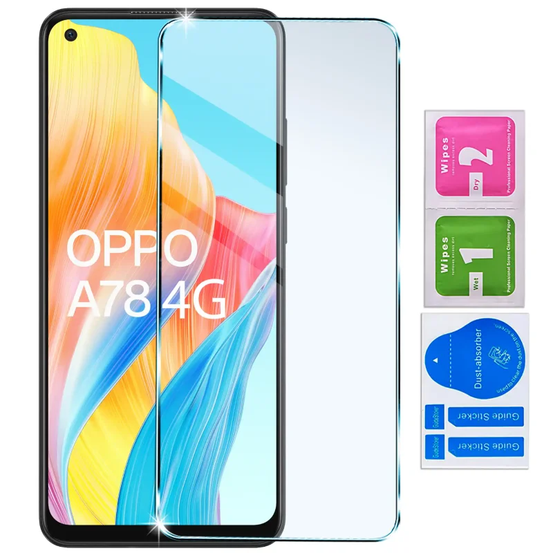 Szkło hartowane 9H Oppo A78 4G – ochrona ekranu z akcesoriami montażowymi