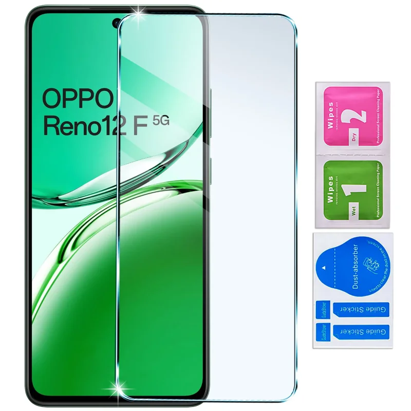 Szkło hartowane 9H Oppo Reno 12 F / 12 FS 4G / 5G – ochrona ekranu z akcesoriami montażowymi