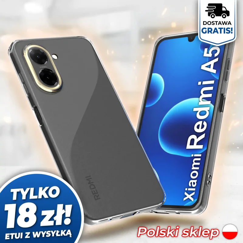 Wzmocniona ochrona aparatu w etui przezroczystym do Xiaomi Redmi A5 - darmowa wysyłka, polski sklep